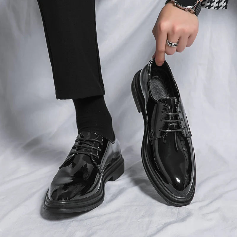 Benson Men's Dress Shoes | High-Gloss Patent Leather Derby 4