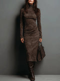 Ilaria Women's Midi Dress | Suede Effect, Chic Autumn-Winter 0
