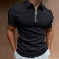 Sleek Men's Polo Shirt | High-Quality Cotton Blend, Modern Zipper Detail 0